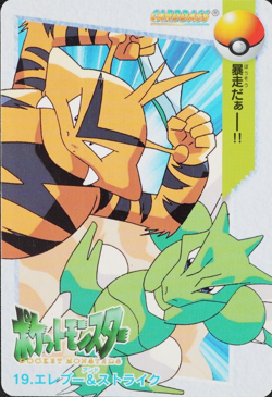 Pokemon Card Electabuzz & Scyther 19 Carddass Anime Collection Japanese F1233 - Image 1