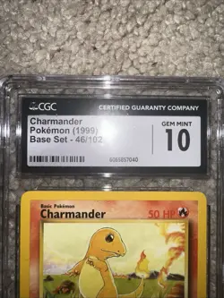 CGC 10 GEM MINT Charmander 1999 Base Set 46/102 Pokemon Card Unlimited - Image 3