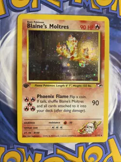 Holo Foil Blaine's Moltres # 1/132 1st Edition Gym Heroes Set Pokemon Cards LP - Image 1