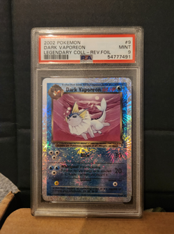 Dark Vaporeon 9/110 Reverse Holo Legendary Collection 2002 Pokemon Card PSA 9 - Image 1