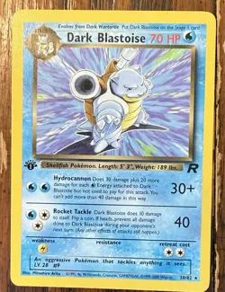 Dark Blastoise 20/82 Pokemon Team Rocket First Edition Non-Holo Card - MP - Image 1