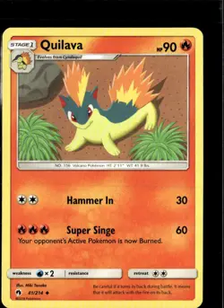 Pokemon Quilava 41/214 Lost Thunder Non Holo Uncommon 2 Card Lot - Image 1