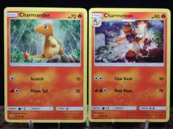 Charmander 18/147 & Charmeleon 19/147 Burning Shadows Pokemon Cards - Image 1