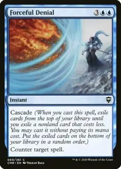 FORCEFUL DENIAL X 4 N/M COMMANDER LEGENDS MAGIC THE GATHERING - Image 1