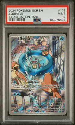 2024 POKEMON SCR EN-STELLAR CROWN ILLUSTRATION RARE #148 SQUIRTLE PSA 9 - Image 1