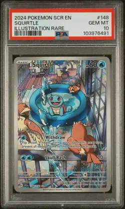 2024 POKEMON SCR EN-STELLAR CROWN ILLUSTRATION RARE #148 SQUIRTLE PSA 10 - Image 1