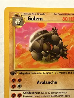 1st Edition Golem 36/62 Fossil Set Pokemon TCG Vintage WOTC LP - Image 3