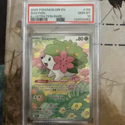 PSA 10 GEM 2025 POKEMON DRI-EN DESTINED RIVALS #185 SHAYMIN ILLUSTRATION RARE - Image 3
