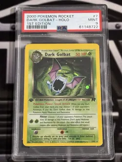 Pokemon TCG 2000 Rocket Dark Golbat Holo 1st Edition PSA 9 - Image 1