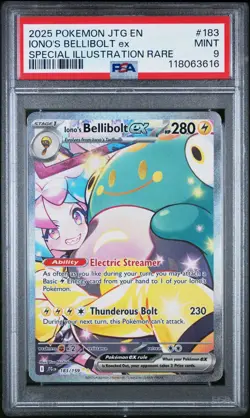 2025 POKEMON JTG EN-JOURNEY TOGETHER SIR #183 IONO'S BELLIBOLT EX PSA 9 - Image 1