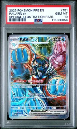 2025 POKEMON PRE EN-PRISMATIC EVOLUTIONS ILLUSTRATION RARE PALAFIN EX PSA 10 - Image 1
