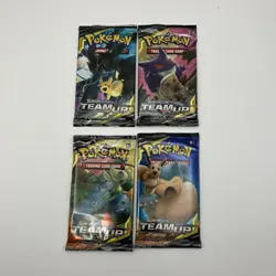 Pokemon Sun & Moon Team Up Sealed Booster Pack Art Set - 4 Booster Packs - Image 1