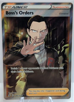 Pokemon TCG Boss's Orders Giovanni Full Art Rebel Clash 189/192 Ultra Rare - Image 1