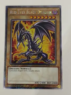 Yugioh - Red-Eyes Black Dragon 1st Edition Platinum Secret Rare NM - Free Holo A - Image 1
