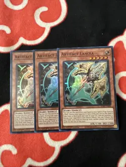 X3 Yu-Gi-Oh! Artifact Lancea 1st Edition Super Rare RA01-EN006 - Image 1