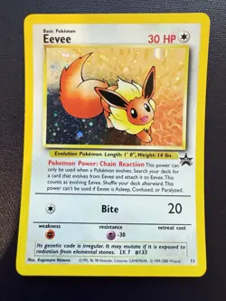 Eevee #11 Black Star Promo | WOTC 1999 Pokemon Vintage Holo Card NM - Image 1