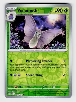 MTG, SV: Scarlet & Violet 151, Venomoth, reverseHolo, No.049/165, Uncommon Grass - Image 1