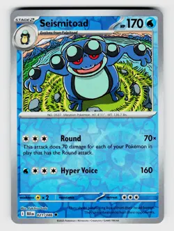 MTG, SV: Black Bolt, Seismitoad, reverseHolo, No.021/086, Uncommon Water - Image 1