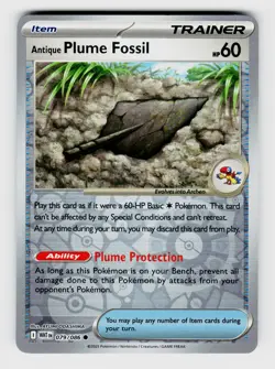 MTG, SV: White Flare, Antique Plume Fossil, reverseHolo, No.079/086, Common Trai - Image 1