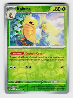 MTG, SV: Scarlet & Violet 151, Kakuna, reverseHolo, No.014/165, Common Grass - Image 1