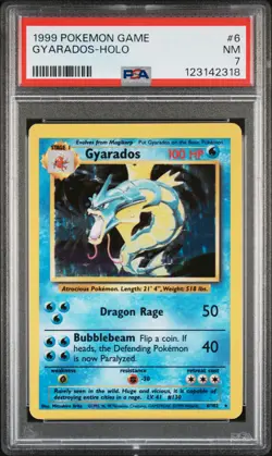 1999 POKEMON GAME #6 GYARADOS-HOLO PSA 7 - Image 1