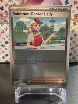 Pokemon Center Lady (Reverse Holo) 123/132 - Mega Evolution - Pokemon - NM/M - Image 1