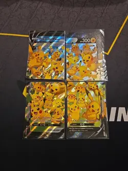 POKEMON! Pikachu V-Union SwSH Black Star Promo Set of 4 NM - Image 1