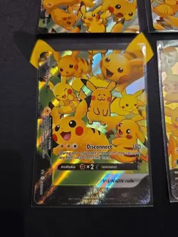 POKEMON! Pikachu V-Union SwSH Black Star Promo Set of 4 NM - Image 4