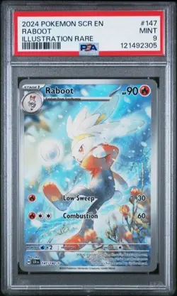 2024 POKEMON SCR EN-STELLAR CROWN ILLUSTRATION RARE #147 RABOOT PSA 9 - Image 1