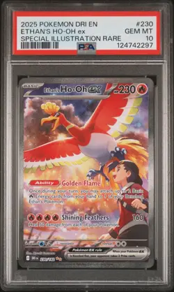 2025 POKEMON DRI EN-DESTINED RIVALS #230 ETHAN'S HO-OH EX PSA 10 - Image 1