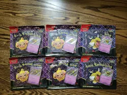 LOT OF 6 Pokemon Paldean Fates Tech Sticker Collection 3 Pack blister NEW SEALED - Image 1