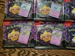 LOT OF 6 Pokemon Paldean Fates Tech Sticker Collection 3 Pack blister NEW SEALED - Image 3