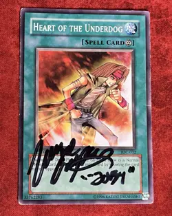 Yugioh Heart of the Underdog IOC-032 1st MP/HP Signed Wayne Grayson Joey Wheeler - Image 1