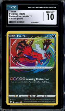 CGC 10 Gem Mint Yveltal Amazing Rare Shining Fates 046/072 Pokemon Card - Image 1