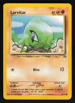 Pokemon Neo Discovery #57/75 Larvitar Card TCCCX E - Image 1