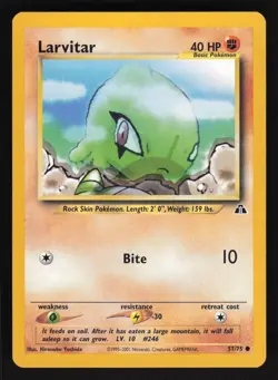 Pokemon Neo Discovery #57/75 Larvitar Card TCCCX D - Image 1