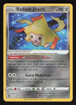 Pokemon SWSH12: Silver Tempest #120/195 Radiant Jirachi Holo Foil Card TCCCX - Image 1