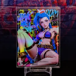 Jinx Goddess Premium Waifu Card League of Legends Holo New Sealed Arcane ACG - Image 2