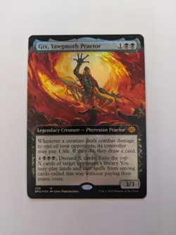 MTG English Magic Card NM FOIL Extended Art Gix, Yawgmoth Praetor - Brothers War - Image 1