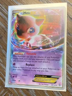 Pokemon Mew EX 46/124 Card 2014 World Championships, Silver Outline, Signed - Image 1