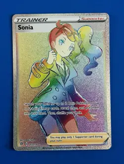 Pokemon S&S Rebel Clash Secret Rare Full Art Sonia Trainer Card 203/192 - Image 1