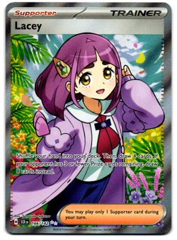 Pokemon Stellar Crown Lacey 166 Ultra Rare Full Art card Trainer 166/142 - Image 1