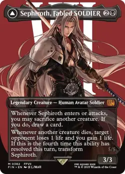 Sephiroth, Fabled SOLDIER (Borderless) Magic the Gathering Final Fantasy NM - Image 1