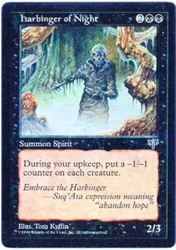 HARBINGER OF NIGHT X1 MAGIC MTG MIRAGE LIGHT PLAY (LP) 1996 - Image 1