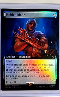 Magic The Gathering ACR Assassins Creed Extended Art Promo Foil 307 Hidden Blade - Image 1