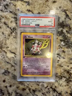 1999 Pokemon Jungle Mr. Mime Holo #6 PSA 9 1st Edition - Image 1