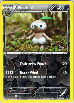 Nuzleaf 72/122 Uncommon - Pokemon TCG XY-BREAKpoint - Reverse Holo (NM) - Image 1