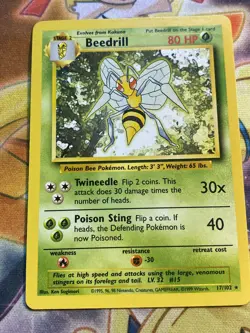 Pokemon TCG - Beedrill 17/102 - Rare Unlimited - Base Set Unlimited [Near Mint] - Image 1