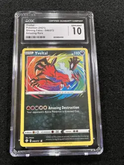 Pokemon Yveltal Amazing Rare 046/072 from Shining Fates in a CGC 10 !! - Image 1
