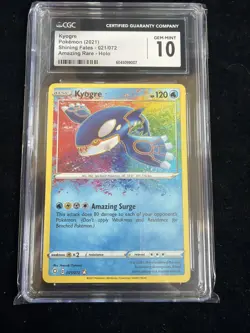 Kyogre 021/072 Shining Fates Holo CGC 10 Pokemon - Image 1